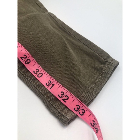 Just Black Women Stretch Cigarette Jeans 29‎ Olive Green Long Length Tall - Picture 6 of 10